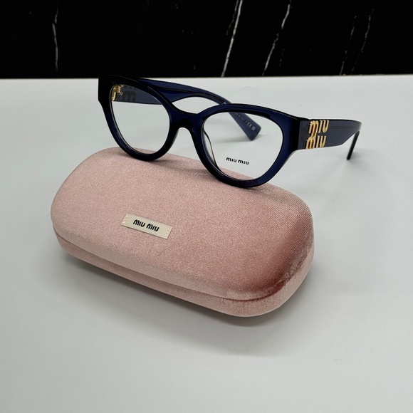 NEW VMU 01V 08Q1O1 MIU MIU BLUE CLEAR MU01VV 08Q1O1 CAT EYE WOMEN EYEGLASSES main image 11